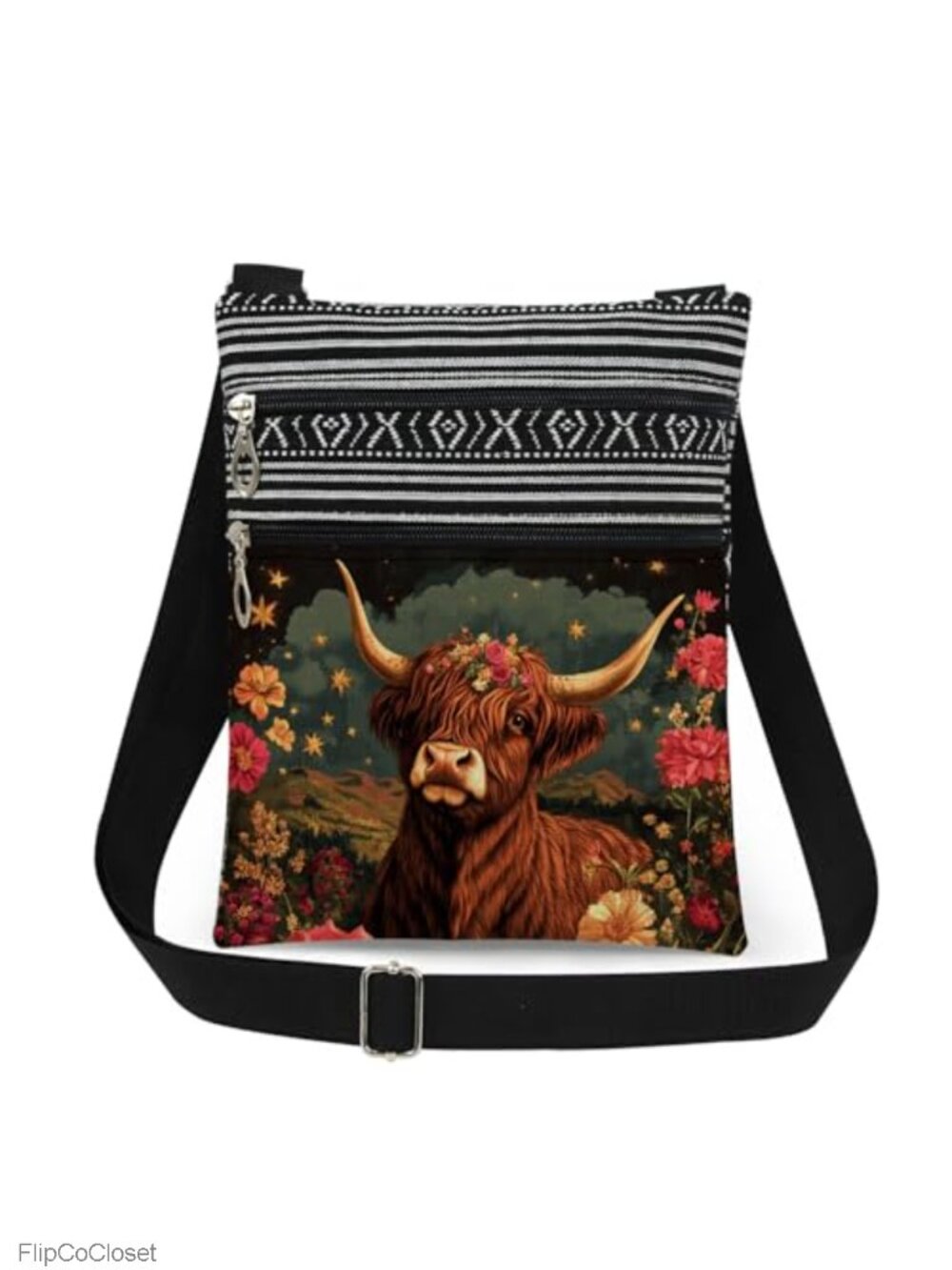 Polyester Crossbody Bag Adjustable Strap Dual Pocket Travel